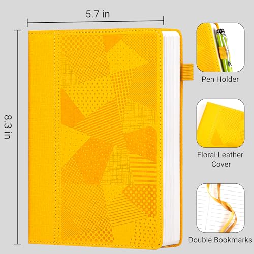 Yoment Leather Journal Notebook,260 Thick Lined Pages,Hardcover 5.7"×8.3" - color: Yellow