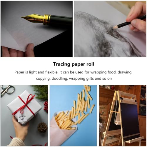 2 Rolls Tracing Paper Roll 24 Inches x 30 Yards, Large Trace Paper White Pattern Paper Tracing Paper for Drawing, Sewing, Sketch - size: 2 Roll/24in Wide