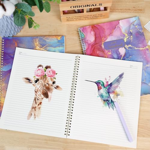 LABUK 3 Pack Spiral Notebook College Ruled Notebook, Aesthetic Journaling Notebooks for Work School Office Home, 3 x 120 Pages, 8.5 x 11 Inches Notebooks for Valentine Gifts - color: multicolored