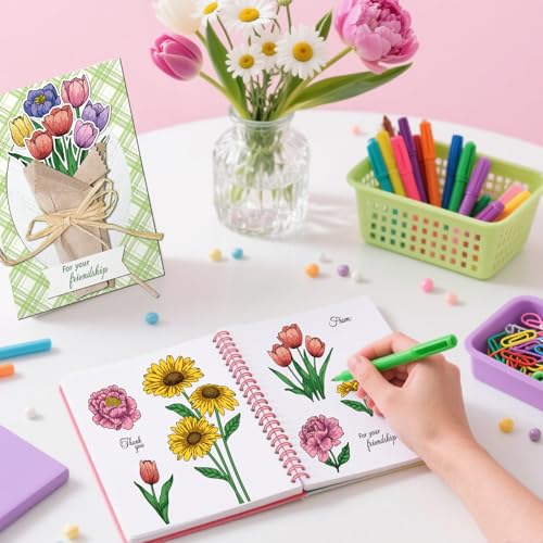 3 Sets Flower Clear Stamps and Cut Dies Set Peony Daisy Tulip - style: Flower