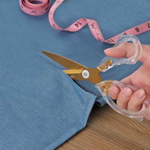 Acrylic Scissors, Sharp Titanium Coating Blades with Ergonomic ABS Handle, Multi-Purpose Scissors Set of 3, Suitable for Sewing and Household, Clear and Gold-Toned - size: 3-Pack(5.8'/7.6'/8.4')