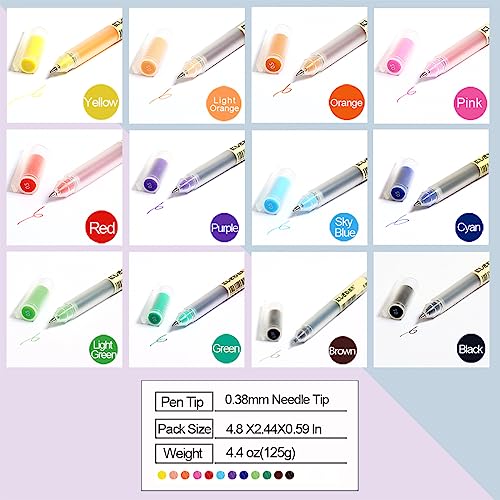 Colored Pens for Note Taking,0.38 Ultra Fine Point,12 Muticolors - style: 0.38 M