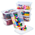 GAMENOTE 6 Quart Stackable Plastic Storage Bins with Lids, 6 Pack, Clear - color: Clear