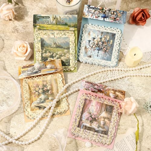 80 Sheets Rococo Garden Scrapbook Paper, Vintage Floral Pack - color: Rococo Garden