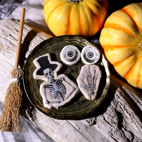 CATaireen Rub on Transfers for Crafts Vintage Scrapbooking Stickers Small Decals Adults Journaling DIY Supplies Use for Fabric Paper Wood Stone Canvas Acrylic Cloth (Halloween) - style: Halloween