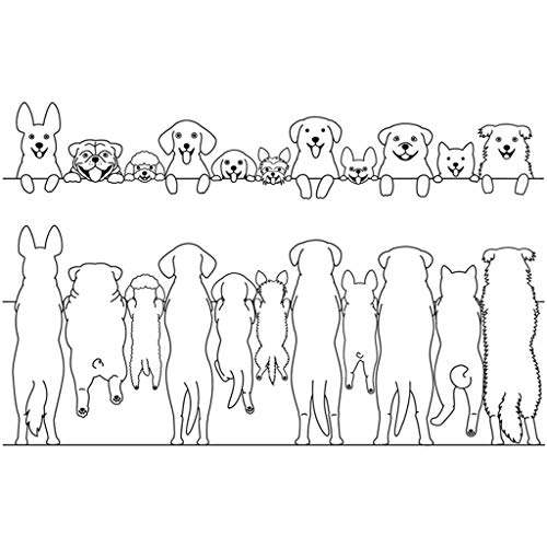 Standing Cute Dog Clear Stamp and Die Sets for Card Making, 1 Set | Silicone Clear Stamp and Metal Die Cut Sets, DIY Handmade Greeting Card Album Scrapbooking Embossing Making Tools