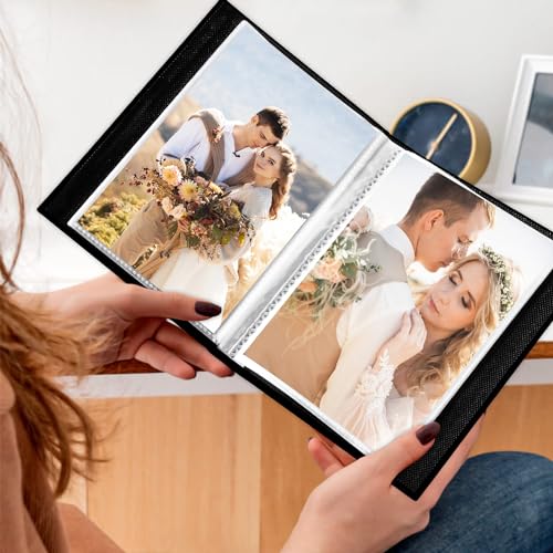 Lanpn Wedding Photo Album 4x6 2 Packs, Each Pack holds 50 Pictures, Slip in Pockets Mini Linen Top Loading Wedding Photo Albums for Portrait Only 4x6 Picture (Flower, Beige) - color: OUR WEDDING - Beige, size: 4x6"/50 Photos(2PK)