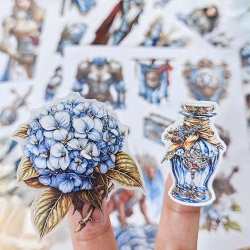 Snycler Sticker Book - 20 Sheets Vintage PET Stickers for Scrapbooking, Junk Journaling, Ephemera, and Decorative Crafts-Sword and Shield - color: Sword and Shield