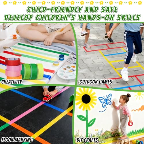 24 Rolls Colored Masking Tape 1 Inch x 360 Yards Rainbow Craft Tape Bulk - color: 24 Colors, size: 1in x 15Y-24Pack