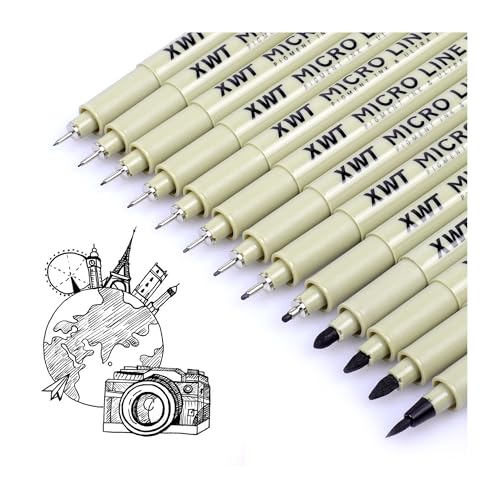 12+1 Fineliner Micro Drawing Art Pens Set - color: Micro Line Pen-13Pcs Set