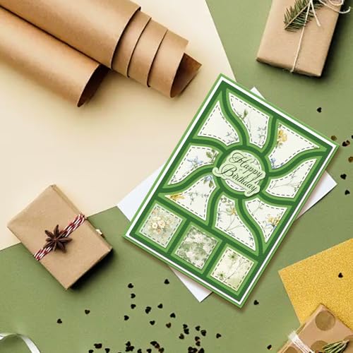 GLOBLELAND Circle Rectangle Background Cutting Dies for Card Making Frame Background Die Cuts Carbon Steel Embossing Stencils Template for DIY Scrapbooking Album Craft Decor - style: Circle