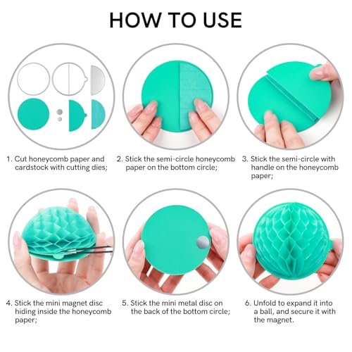8Pcs/Set Honeycomb Paper Pads and Balloon Cutting Dies Set Whit Magnets Position.for DIY 3D Craft and Pop-Up Cards; 30 Layers 2cm Glue line Crafts Cardmaking Embellishments - color: Light Color+Balloon Dies