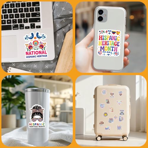 Hispanic Heritage Month Stickers - 50 Pcs Latino Decorations Bulk - style: Hispanic Heritage Month