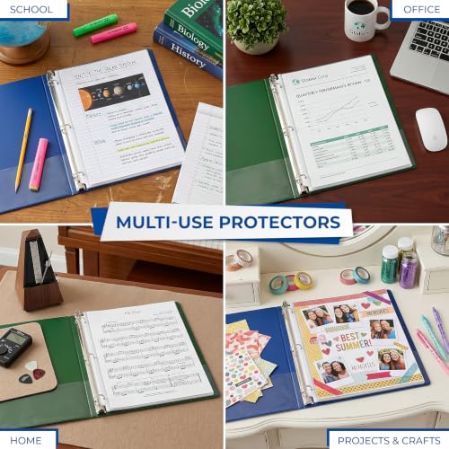 Samsill 50 Pack Heavy Duty Sheet Protectors, Non-Glare, 8.5x11 Inch Page Protectors for 3 Ring Binder, Letter Size Protectors with Reinforced Holes, Non-Glare Protector, Top Loading, Acid Free - size: 50 Pack, style: Non-Glare