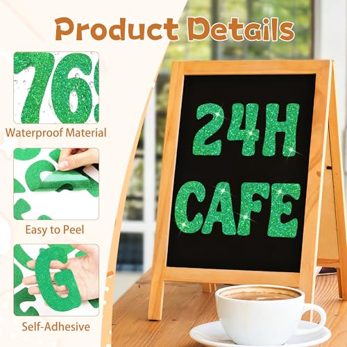 Bulletin Board Letters 129 PCS Glitter Letter Stickers Large 4 Inch, Green - color: Green, size: 4 Inch