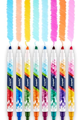 Crayola Color Changing Markers (8ct), No Bleed Markers for Adult Coloring, Dual Sided Marker Set, Cool Art Supplies, Gift for Teens - style: Color Change