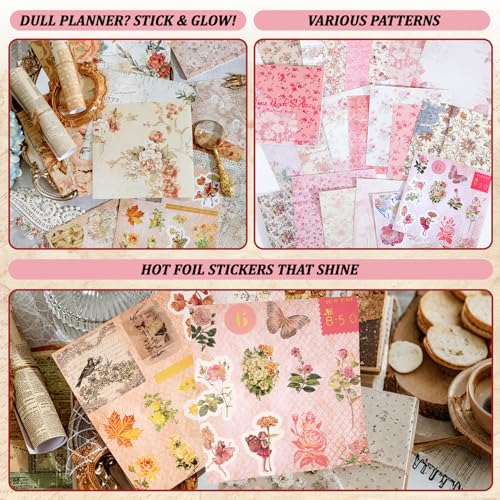 80 Sheet Colorful Scrapbook Paper Set, 4 Packs Decorative Paper，for Letter Writing，Scrapbook paper，Junk Journal Supplies，DIY Collage，Card Making Supplies，Collage Background - color: N