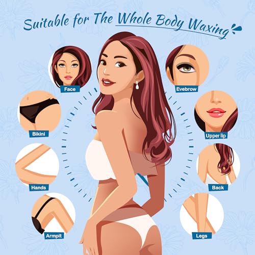 Ajoura 1 lb Hard Wax Beads for Hair Removal, Chamomile Wax Beans, Blue - color: Blue - 1LB