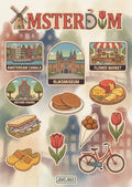 Amsterdam Sticker Sheet, Amsterdam Stickers for Laptop & Journal - style: Amsterdam