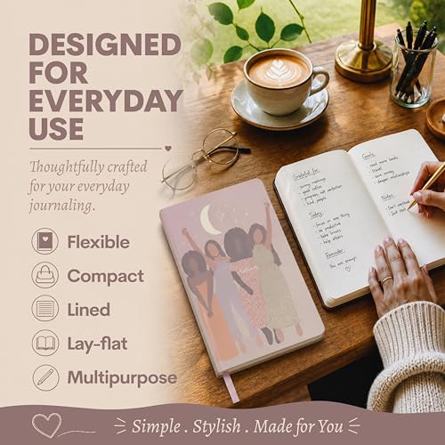 WORLD TRAVELER Eccolo A5 Lined Journal 256 Ivory Pages Lay Flat 6x8 - color: Moon Women