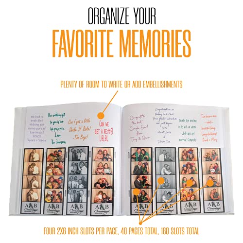 2x6 Photo Strip Album, White Cover White Pages, 2 Gel Pens - color: White, size: 1