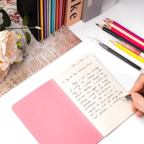 Mini Pocket Notebooks Bulk 3.5 x 5.5 Inches 12 Pack Small Note Pads Lined Little Journals for Students Nurses Teachers, 30 Sheets/60 Pages(Colorful Cover) - color: 12 Colors