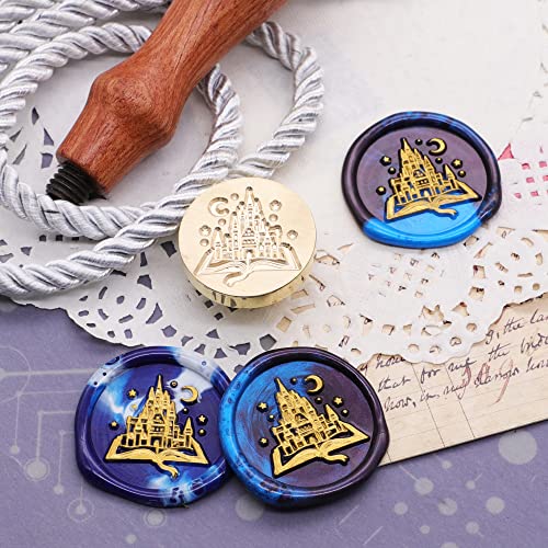 SWANGSA Wax Seal Stamp Kit, Castle Magic Book, Moon Plant, Starry, Mountain - style: Moon Series