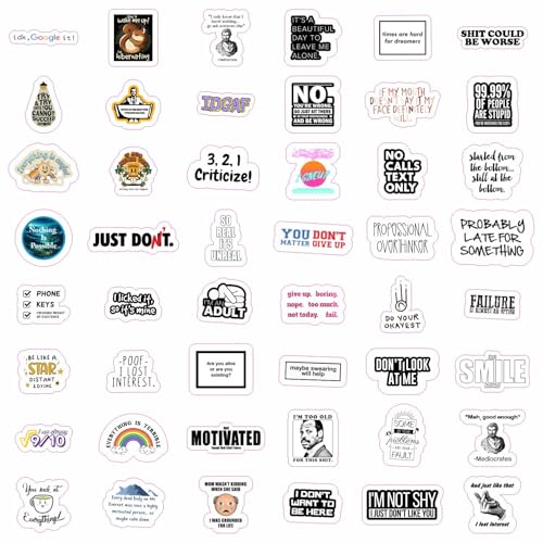 100Pcs Snarky Stickers, Sarcastic Stickers - Demotivational Decals for Water Bottle and Laptop - Unmotivational Decals, Gifts for Women & Men - color: Demotivational Stickers