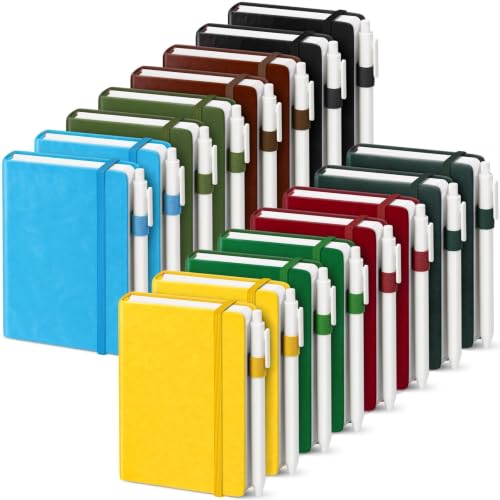 Oucaru Small Notebook 16 Pack, A6 Pocket Notebook, Mini Lined Journal - color: A-Vibrant Colors, style: 16 Pack