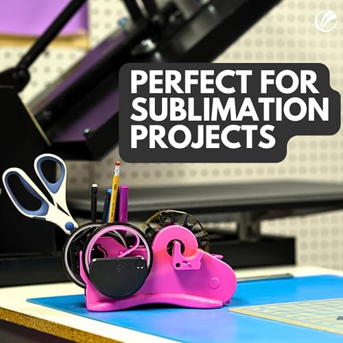 Echomerx Multi-Roll Tape Dispenser, Pre-Cut Heat Tape for Sublimation, Pink - color: Pink