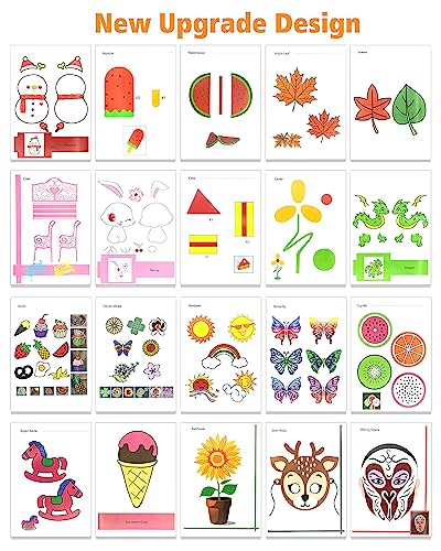 SONGTIY 3D Printing Drawing Book, Colorful 40 Patterns Thick Paper Template - color: Cute Childhood