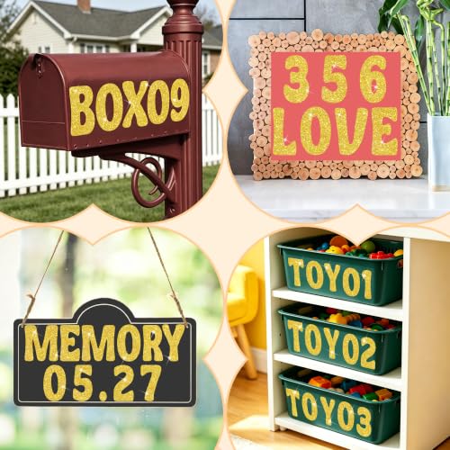 Bulletin Board Letters 74 PCS Glitter Gold Letter Stickers Large 5 Inch - color: Gold, size: 5 Inch