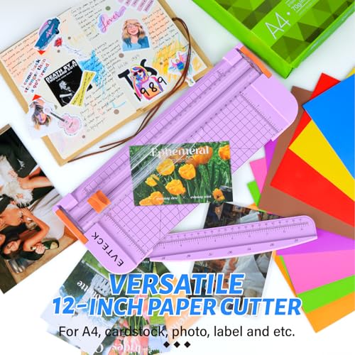 Evteck A4 Paper Cutter Slider Trimmer for Cardstock Photo Vinyl - color: Purple
