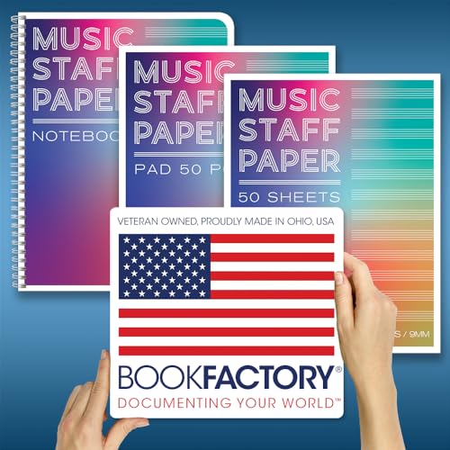BookFactory Music Staff Notepad, 8.5'' x 11'', 50 Pages - style: Notepad Format
