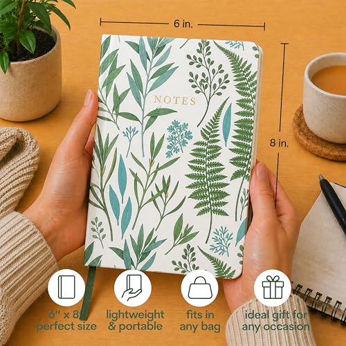 WORLD TRAVELER Eccolo A5 Lined Journal 256 Ivory Pages Lay Flat 6x8 - color: Greenery