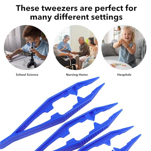 Plastic Tweezers, 5Pcs Plastic Tweezer for Kids,Craft Tweezer for DIY Craft Jewelry Making Family School Beading Project,Assorted Colors Tweezers for Crafts (5 Colors 5Pcs) - color: 5 Colors 5pcs