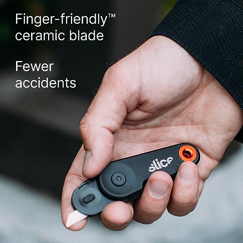 Slice Everyday Carry (EDC) Folding Knife | Heavy Duty Utility Knife | Modern Pocket Knife | Safe Ceramic Blade Lasting 11x Longer Than Metal | Compact and Convenient Box Cutter | 1 Pack - color: Folding Knife, size: 1 Pack