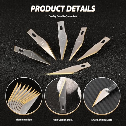EHDIS Exacto Hobby Knife Set, Precision Art Craft Utility Knife Kit with 10PCS # 11 Titanium Coated Blade Refill for Working-Stencil, Scoring, Scrapbooking, Architecture Modeling, Crafting (Green) - color: Green