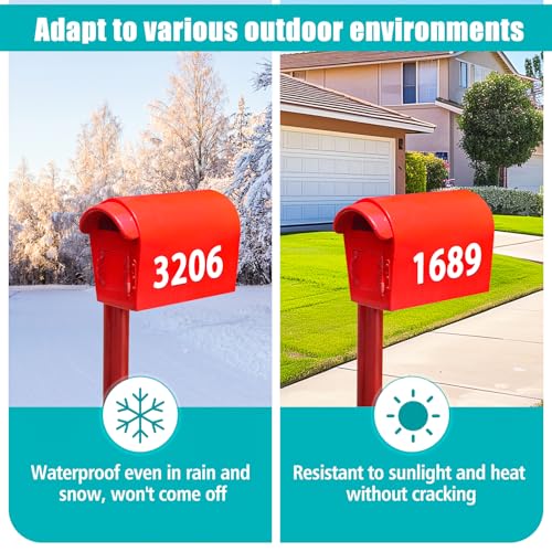 100 PCS Number Stickers, 4" Waterproof Mailbox Number Label, Consecutive Numbers 0-9, Self-Adhesive and Residue-Free, Ideal for Mailboxes, Storage Boxes, Organizers, Cabinets and More (White) - color: White, size: 4"