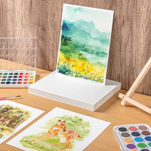 80 Sheets Watercolor Paper, Cold Press, 110 lb/230 GSM, 8.5 x 11 in - size: 8.5 x 11 Inch
