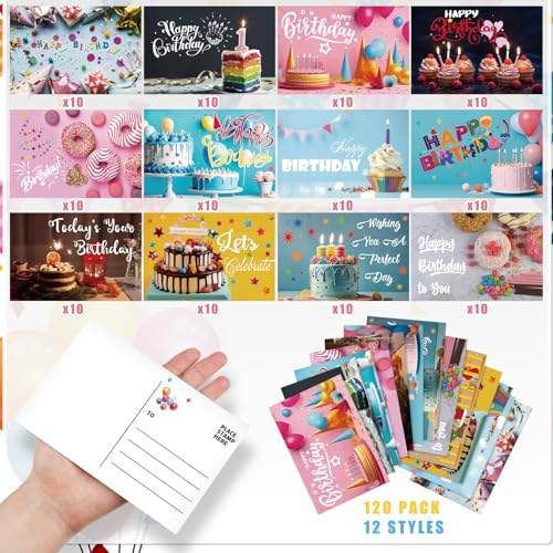 Kosiz 120 Pcs Birthday Cards Bulk 4 x 6 Inch - style: Birthday