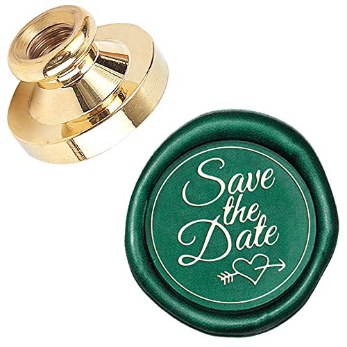 CRASPIRE Save The Date Wax Seal Stamp Head Replacement 25mm Vintage Sealing Wax Stamp Heads Only No Handle for Envelopes Cards Invitations Wedding Halloween Christmas Xmas Party - style: Save the Date