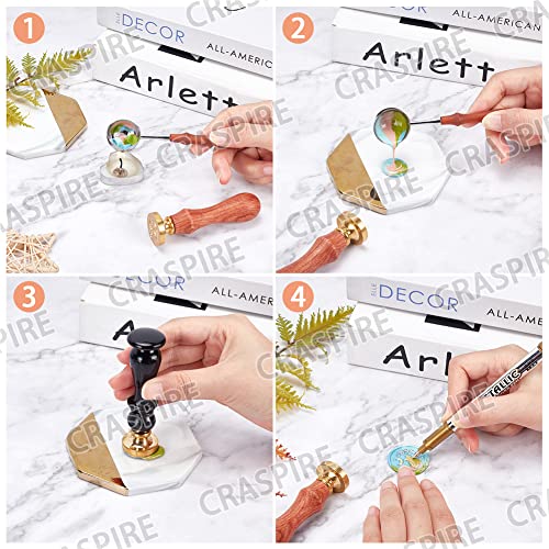 CRASPIRE Star Wax Seal Stamp Star Sealing Wax Stamps 30mm Retro Vintage Removable Brass Head with Wood Handle for Wedding Invitations Halloween Christmas Thanksgiving Gift Packing - style: star