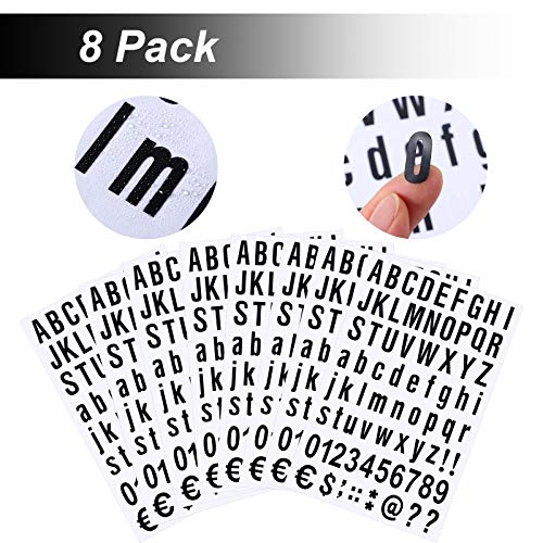 Zonon 8 Sheets Vinyl Letter Stickers, 1 Inch, Black | Self Adhesive Letters Numbers Kit, Mailbox Numbers Sticker for Mailbox, Signs, Window, Door, Cars, Trucks, Home, Business - color: Black, size: 1 Inch