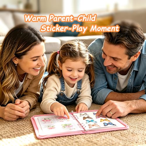8-in-1 Sticker Organizer Binder, High‑Capacity A5 Reusable Sticker Book Collecting Binder with Storage Pages, Release Paper, Zipper Pouch, Mini Accordion Sticker Storage Album, Tweezers and Squeegee - color: Pink