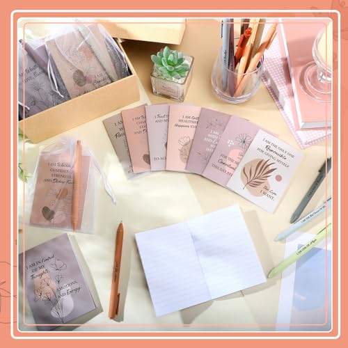Mooliwe 48 Pcs Affirmation Notebooks Pens Bulk Gifts, Gratitude,Elegant | Small Bags Included, Motivational Notepads for Women, Daily Affirmations Journal, Stress Relief Self-care, Employee Rewards - style: Elegant