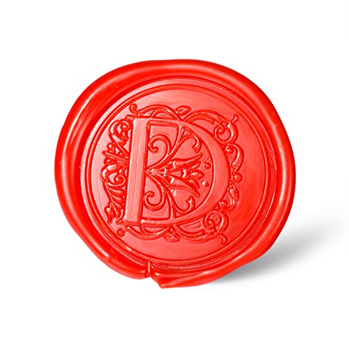 Mceal Wax Seal Stamp, Large Seal 1 1/5"(30mm) Dia, Silver Brass Head with Wooden Handle, Regal Letter A to Z Series (Letter D) - color: D