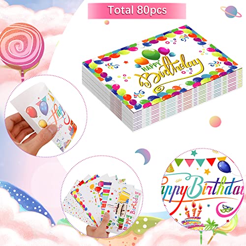 Junkin 80 Pack Birthday Postcards 4x6, Note Cards for Kids Adults - style: Birthday