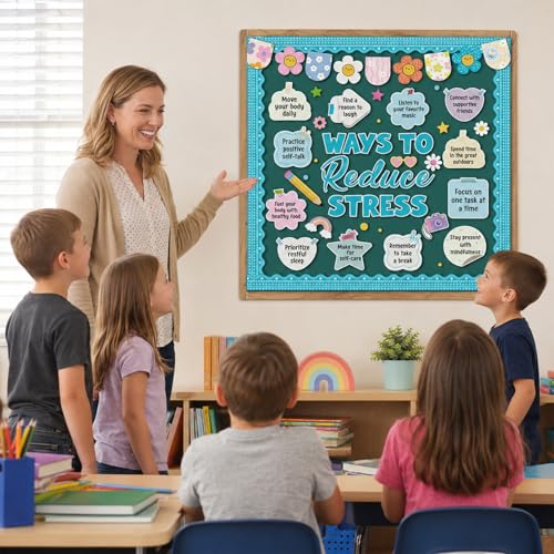 Mental Health Bulletin Board Decorations Classroom Decorations | Classroom Decorations, Back to School Paper Cutouts Bulletin Board Sets, Motivational School Office Wall Decor Supplies - color: Mental Health Motivational