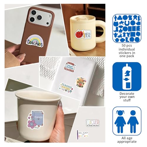 Teacher Stickers 110PCS, Vinyl Waterproof,Teacher Appreciation - color: Teacher Stickers